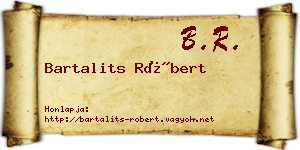 Bartalits Róbert névjegykártya