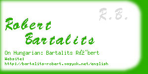 robert bartalits business card